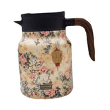 Maxbell Vacuum Kettle Floral Teapot Portable Hot Water Bottle for Party Home Kitchen pink