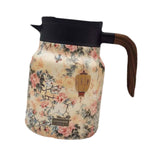Maxbell Vacuum Kettle Floral Teapot Portable Hot Water Bottle for Party Home Kitchen pink