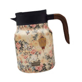 Maxbell Vacuum Kettle Floral Teapot Portable Hot Water Bottle for Party Home Kitchen pink