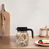 Maxbell Vacuum Kettle Floral Teapot Portable Hot Water Bottle for Party Home Kitchen pink