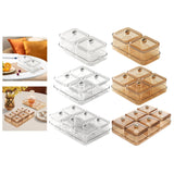 Maxbell Dried Fruit Plate Divided Serving Platter for Living Room Dining Room Snacks white 2 grids