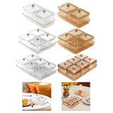 Maxbell Dried Fruit Plate Divided Serving Platter for Living Room Dining Room Snacks white 2 grids