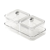 Maxbell Dried Fruit Plate Divided Serving Platter for Living Room Dining Room Snacks white 2 grids