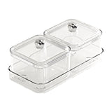 Maxbell Dried Fruit Plate Divided Serving Platter for Living Room Dining Room Snacks white 2 grids