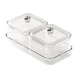 Maxbell Dried Fruit Plate Divided Serving Platter for Living Room Dining Room Snacks white 2 grids