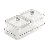 Maxbell Dried Fruit Plate Divided Serving Platter for Living Room Dining Room Snacks white 2 grids
