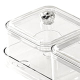 Maxbell Dried Fruit Plate Divided Serving Platter for Living Room Dining Room Snacks white 2 grids