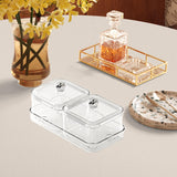 Maxbell Dried Fruit Plate Divided Serving Platter for Living Room Dining Room Snacks white 2 grids