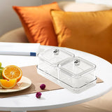 Maxbell Dried Fruit Plate Divided Serving Platter for Living Room Dining Room Snacks white 2 grids