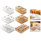 Maxbell Dried Fruit Plate Divided Serving Platter for Living Room Dining Room Snacks white 2 grids