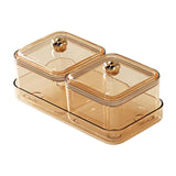 Maxbell Dried Fruit Plate Divided Serving Platter for Living Room Dining Room Snacks yellow 2 grids