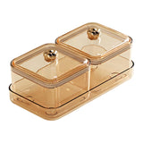 Maxbell Dried Fruit Plate Divided Serving Platter for Living Room Dining Room Snacks yellow 2 grids