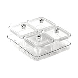 Maxbell Dried Fruit Plate Divided Serving Platter for Living Room Dining Room Snacks white 4 grids