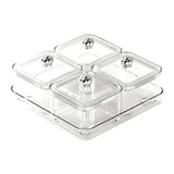 Maxbell Dried Fruit Plate Divided Serving Platter for Living Room Dining Room Snacks white 4 grids