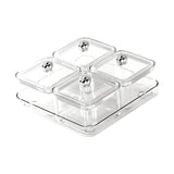 Maxbell Dried Fruit Plate Divided Serving Platter for Living Room Dining Room Snacks white 4 grids