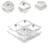 Maxbell Dried Fruit Plate Divided Serving Platter for Living Room Dining Room Snacks white 4 grids