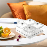 Maxbell Dried Fruit Plate Divided Serving Platter for Living Room Dining Room Snacks white 4 grids