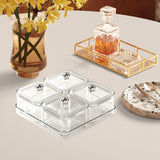 Maxbell Dried Fruit Plate Divided Serving Platter for Living Room Dining Room Snacks white 4 grids