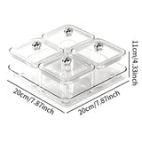 Maxbell Dried Fruit Plate Divided Serving Platter for Living Room Dining Room Snacks white 4 grids