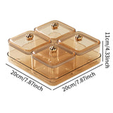 Maxbell Dried Fruit Plate Divided Serving Platter for Living Room Dining Room Snacks yellow 4 grids