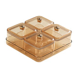 Maxbell Dried Fruit Plate Divided Serving Platter for Living Room Dining Room Snacks yellow 4 grids