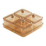 Maxbell Dried Fruit Plate Divided Serving Platter for Living Room Dining Room Snacks yellow 4 grids