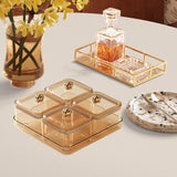 Maxbell Dried Fruit Plate Divided Serving Platter for Living Room Dining Room Snacks yellow 4 grids