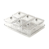 Maxbell Dried Fruit Plate Divided Serving Platter for Living Room Dining Room Snacks white 6 grids