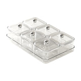 Maxbell Dried Fruit Plate Divided Serving Platter for Living Room Dining Room Snacks white 6 grids