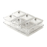 Maxbell Dried Fruit Plate Divided Serving Platter for Living Room Dining Room Snacks white 6 grids