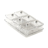 Maxbell Dried Fruit Plate Divided Serving Platter for Living Room Dining Room Snacks white 6 grids