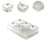 Maxbell Dried Fruit Plate Divided Serving Platter for Living Room Dining Room Snacks white 6 grids