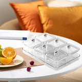 Maxbell Dried Fruit Plate Divided Serving Platter for Living Room Dining Room Snacks white 6 grids