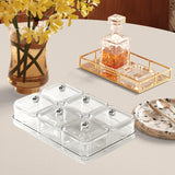 Maxbell Dried Fruit Plate Divided Serving Platter for Living Room Dining Room Snacks white 6 grids