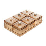 Maxbell Dried Fruit Plate Divided Serving Platter for Living Room Dining Room Snacks yellow 6 grids
