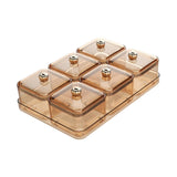 Maxbell Dried Fruit Plate Divided Serving Platter for Living Room Dining Room Snacks yellow 6 grids