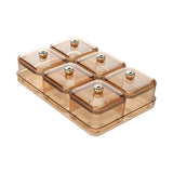 Maxbell Dried Fruit Plate Divided Serving Platter for Living Room Dining Room Snacks yellow 6 grids