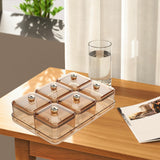 Maxbell Dried Fruit Plate Divided Serving Platter for Living Room Dining Room Snacks yellow 6 grids