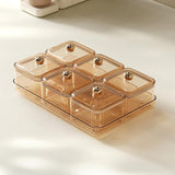 Maxbell Dried Fruit Plate Divided Serving Platter for Living Room Dining Room Snacks yellow 6 grids