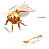 Maxbell Bee Shaped Honey Jar with Spoon Container for Festive Kitchen Condiments Oil White