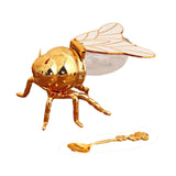 Maxbell Bee Shaped Honey Jar with Spoon Container for Festive Kitchen Condiments Oil White