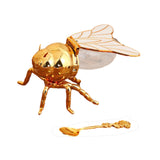 Maxbell Bee Shaped Honey Jar with Spoon Container for Festive Kitchen Condiments Oil White