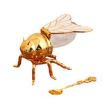 Maxbell Bee Shaped Honey Jar with Spoon Container for Festive Kitchen Condiments Oil White