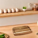 Maxbell Acacia Wooden Cutting Board Portable Pizza Cheese Board for Steak Bread Meat