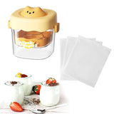 Maxbell Greek Yogurt Strainer with Lid Whey Separator for Sauce Nut Milk Fruit Juice Yellow