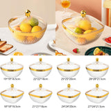 Maxbell Countertop Fruit Bowl with Lid Fruit Basket for Kitchen Counter Fruit Snacks Round S