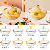 Maxbell Countertop Fruit Bowl with Lid Fruit Basket for Kitchen Counter Fruit Snacks Round S