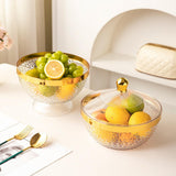 Maxbell Countertop Fruit Bowl with Lid Fruit Basket for Kitchen Counter Fruit Snacks Round M