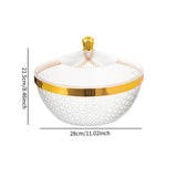 Maxbell Countertop Fruit Bowl with Lid Fruit Basket for Kitchen Counter Fruit Snacks Round XL