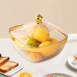 Maxbell Countertop Fruit Bowl with Lid Fruit Basket for Kitchen Counter Fruit Snacks Square M